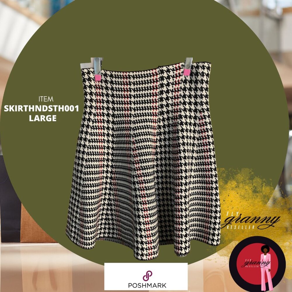 Chic and Classic: The Perfect Houndstooth Skirt #SKIRTHNDSTH001